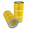 Yellow Polyester Cylindrical Dust Filter Cartridge | Oil-Water Repellent Filter for Industrial Dust Collectors