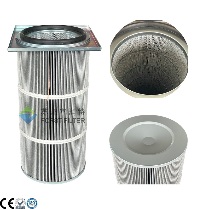 High-Efficiency Square Cap Clamp Dust Collector Filter Cartridge | Durable Polyester, Quick Installation, Long Service Life