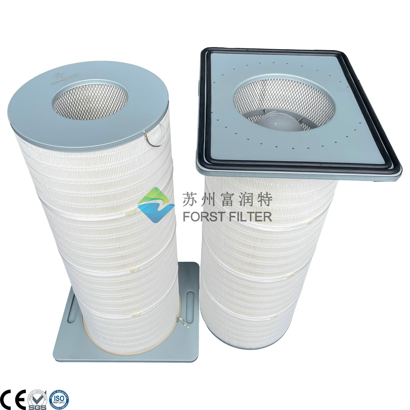 High-Efficiency Square Cap Dust Collector Filter Cartridge | Wood Pulp Paper Media, Secure Fit, Long Service Life