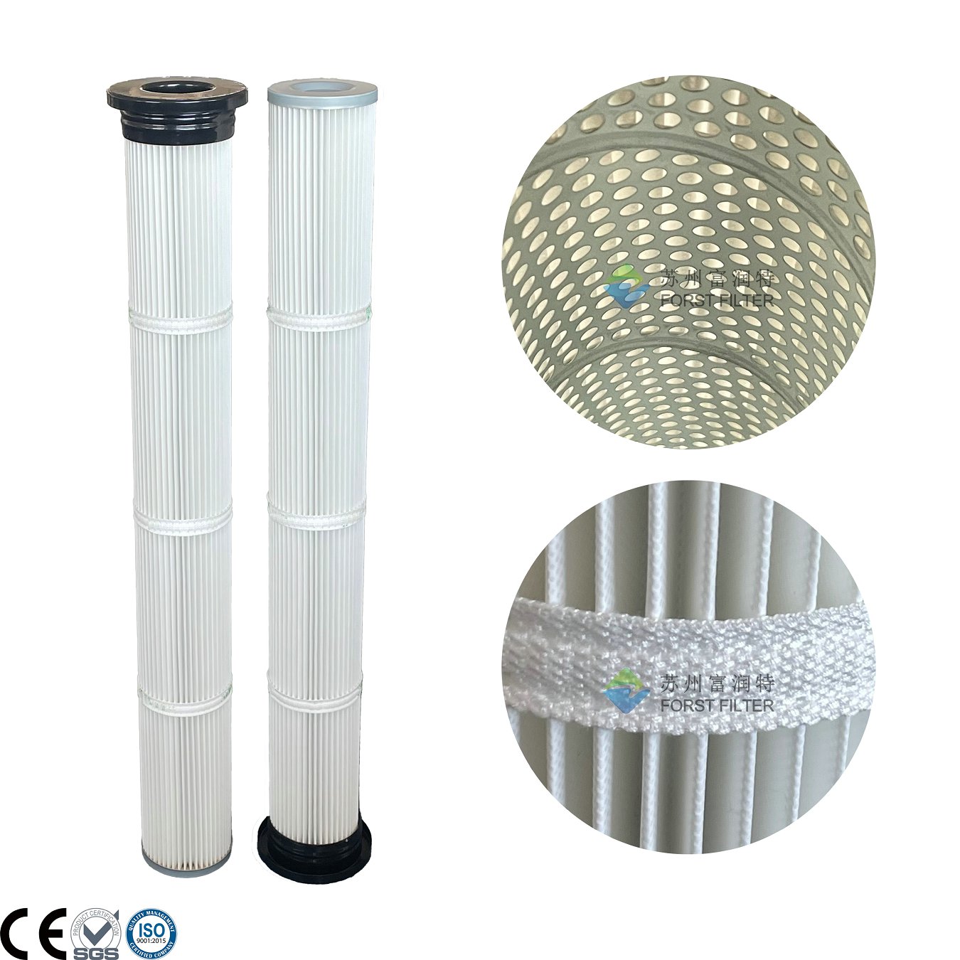 Industrial Gong Edge Cover Polyester Filter Cartridge–High Efficiency Dust Collection