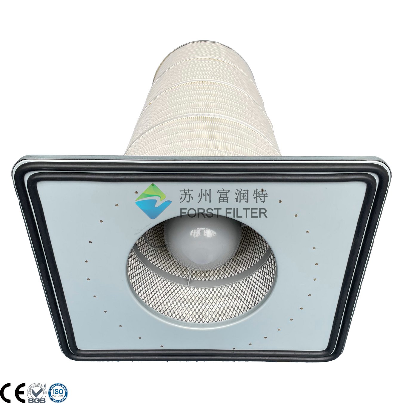High-Efficiency Square Cap Dust Collector Filter Cartridge | Wood Pulp Paper Media, Secure Fit, Long Service Life