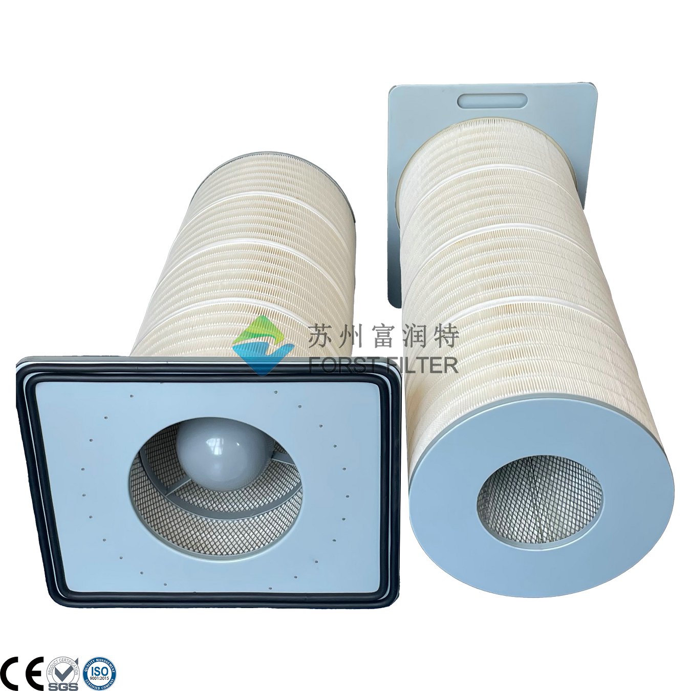 High-Efficiency Square Cap Dust Collector Filter Cartridge | Wood Pulp Paper Media, Secure Fit, Long Service Life