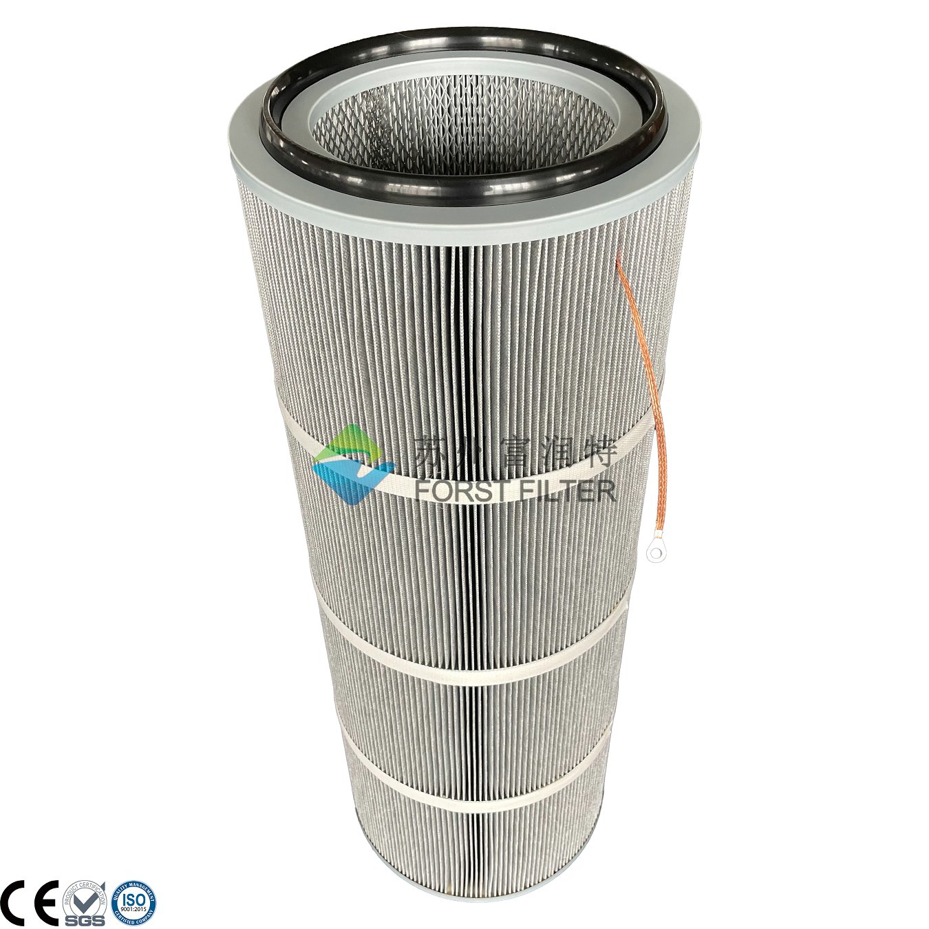 Anti-Static Polyester Dust Filter Cartridge | Cylindrical Air Filter for Explosive Dust Control