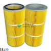 Yellow Polyester Cylindrical Dust Filter Cartridge | Oil-Water Repellent Filter for Industrial Dust Collectors