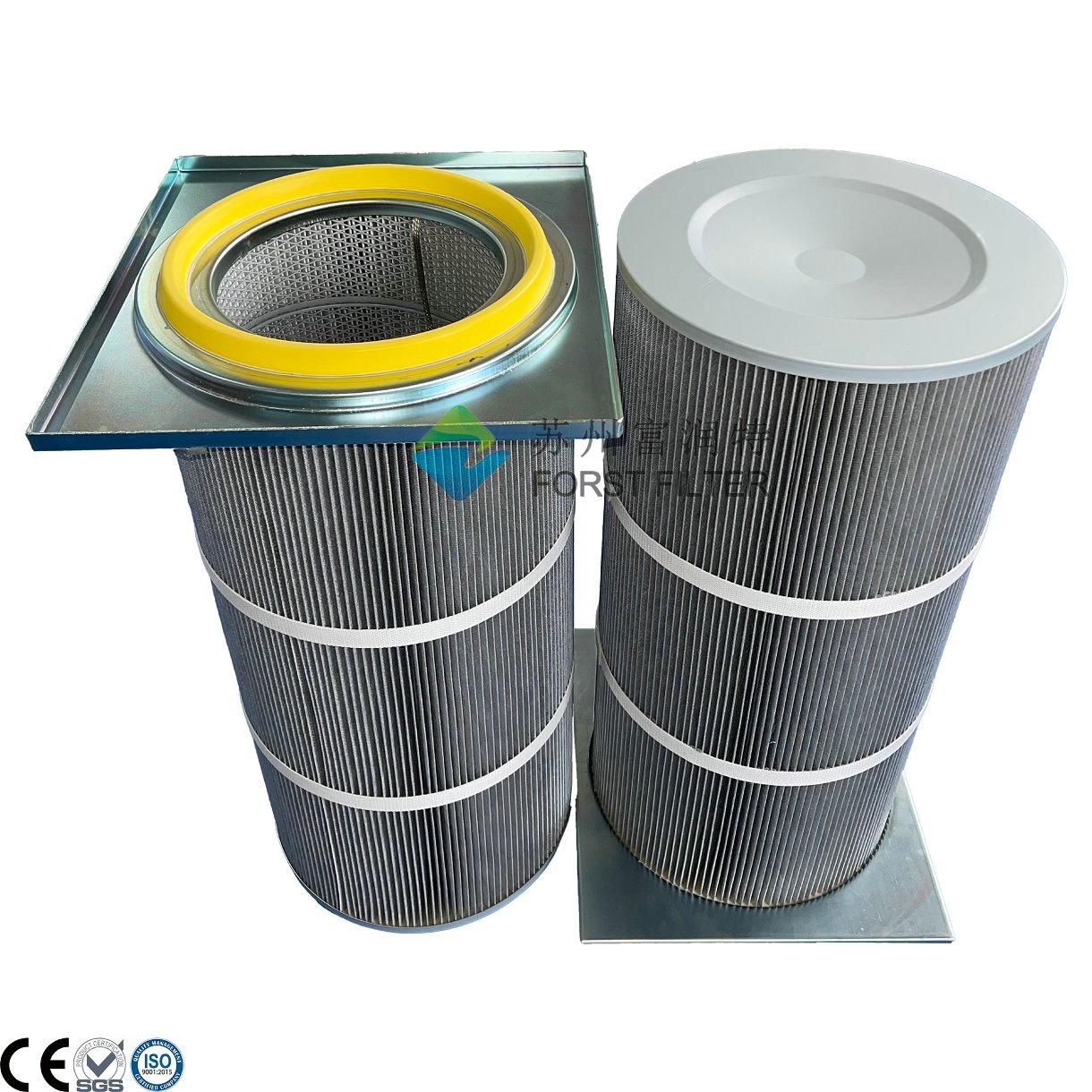 High-Efficiency Square Cap Clamp Dust Collector Filter Cartridge | Durable Polyester, Quick Installation, Long Service Life