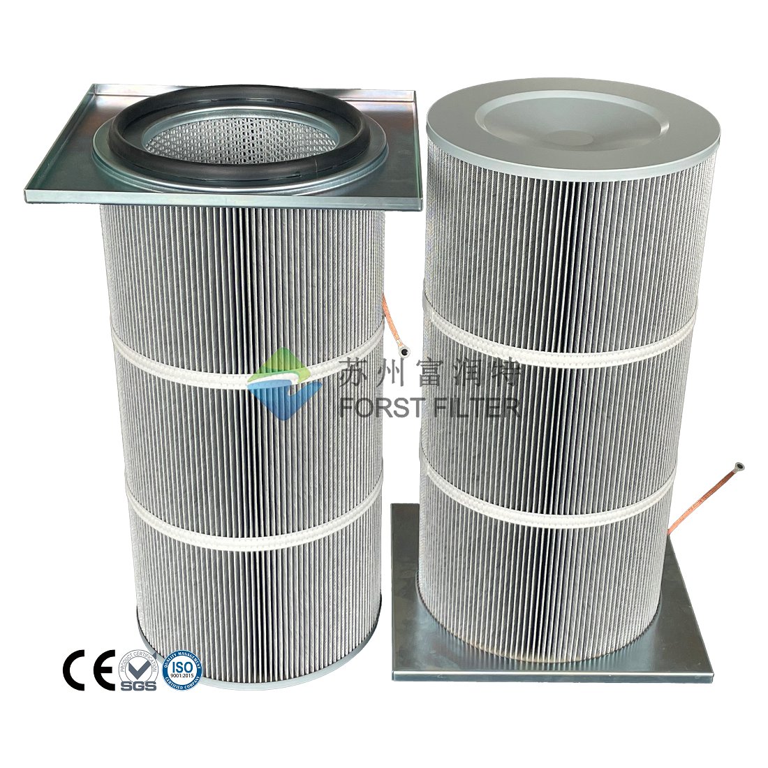 High-Efficiency Square Cap Clamp Dust Collector Filter Cartridge | Durable Polyester, Quick Installation, Long Service Life